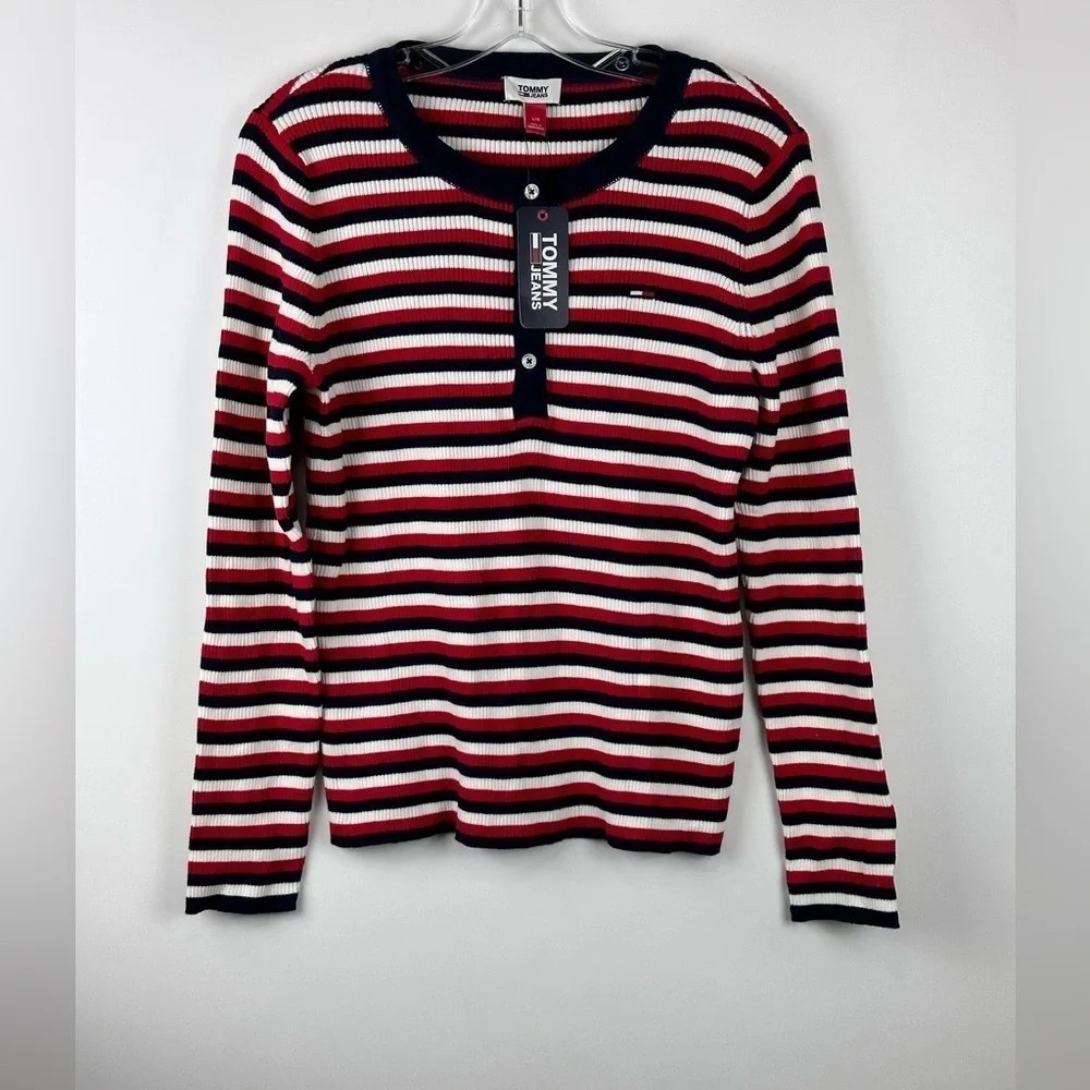 Women's Knitted Striped Crew Neck Sweater